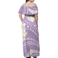 Polynesian Vintage Floral Family Matching Off Shoulder Maxi Dress and Hawaiian Shirt Lavender Motifs LT7 - Polynesian Pride