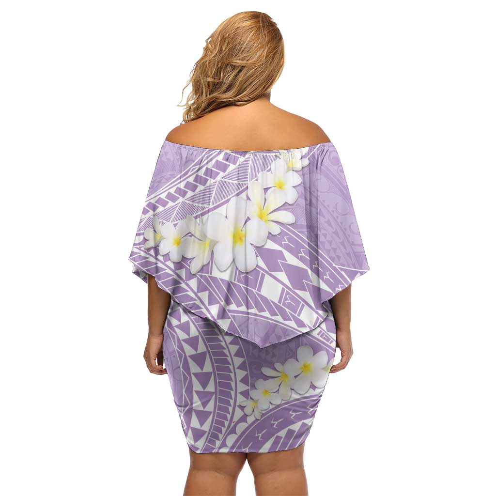 Polynesian Vintage Floral Family Matching Off Shoulder Short Dress and Hawaiian Shirt Lavender Motifs LT7 - Polynesian Pride