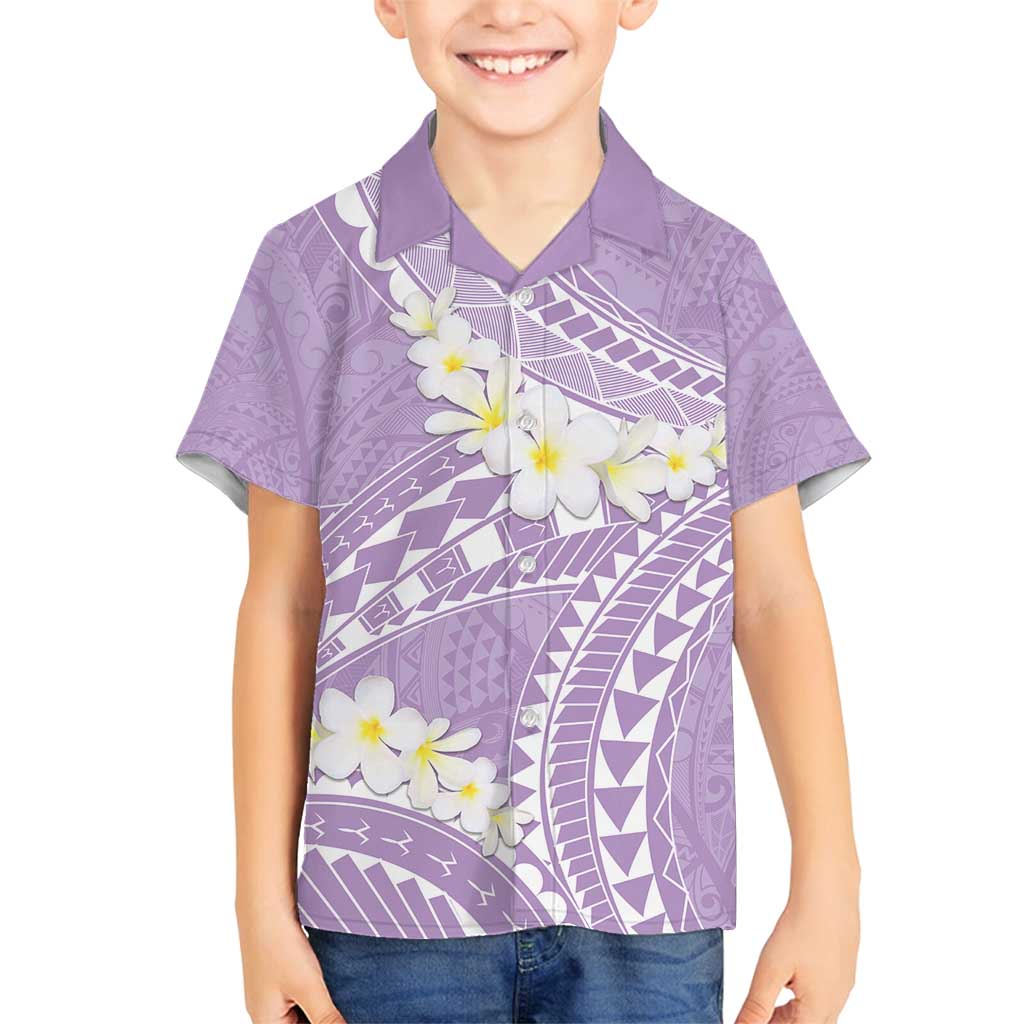 Polynesian Vintage Floral Family Matching Puletasi and Hawaiian Shirt Lavender Motifs - Polynesian Pride