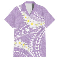 Polynesian Vintage Floral Family Matching Summer Maxi Dress and Hawaiian Shirt Lavender Motifs LT7 Dad's Shirt - Short Sleeve Lavender - Polynesian Pride