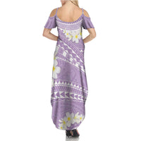 Polynesian Vintage Floral Family Matching Summer Maxi Dress and Hawaiian Shirt Lavender Motifs LT7 - Polynesian Pride