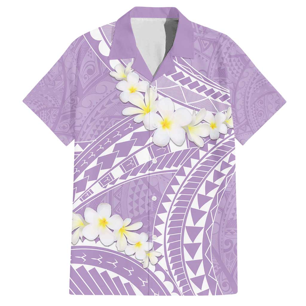 Polynesian Vintage Floral Family Matching Tank Maxi Dress and Hawaiian Shirt Lavender Motifs LT7 Dad's Shirt - Short Sleeve Lavender - Polynesian Pride