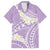 Polynesian Vintage Floral Hawaiian Shirt Lavender Motifs - Polynesian Pride