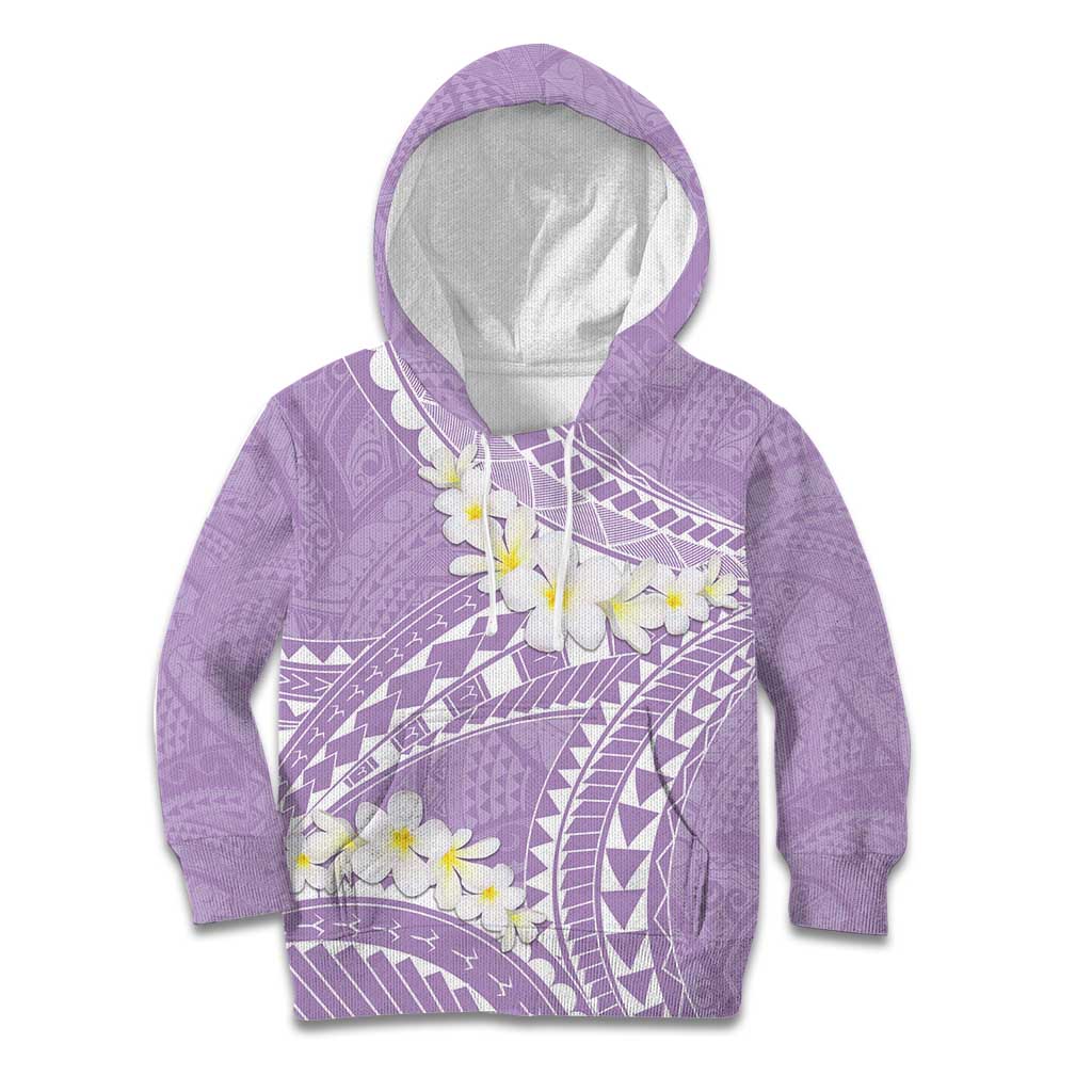 Polynesian Vintage Floral Kid Hoodie Lavender Motifs LT7 Hoodie Lavender - Polynesian Pride