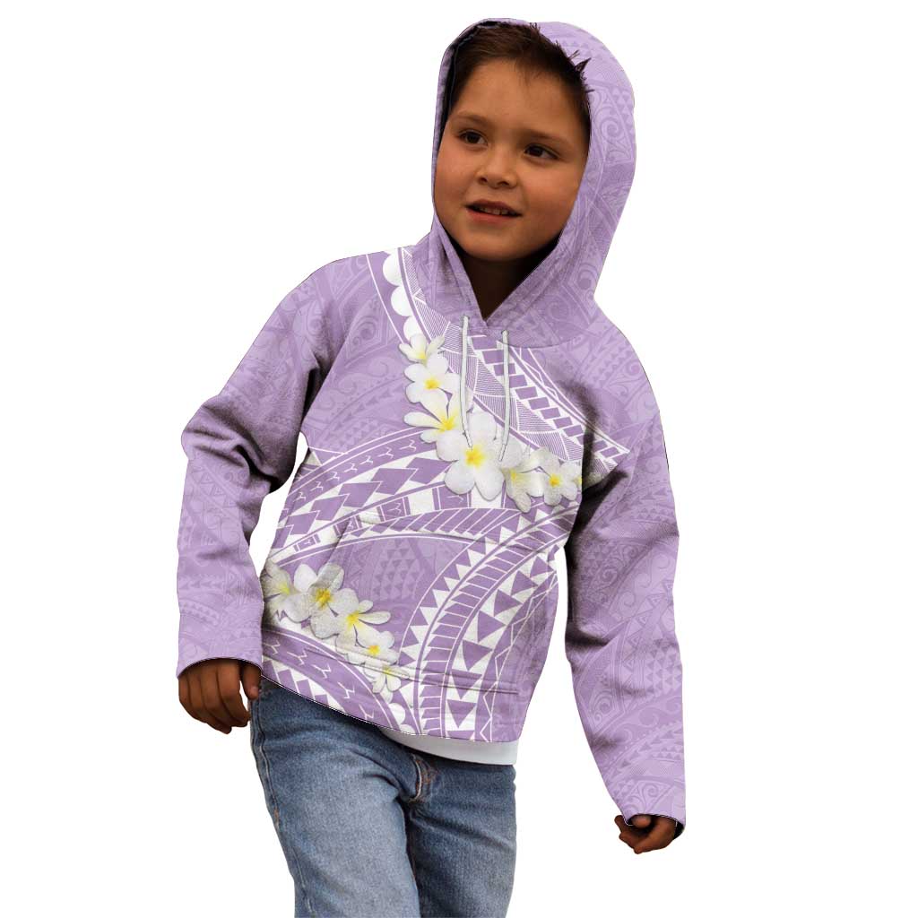 Polynesian Vintage Floral Kid Hoodie Lavender Motifs - Polynesian Pride