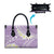 Polynesian Vintage Floral Leather Bag Lavender Motifs - Polynesian Pride