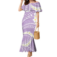 Polynesian Vintage Floral Mermaid Dress Lavender Motifs LT7 Women Lavender - Polynesian Pride