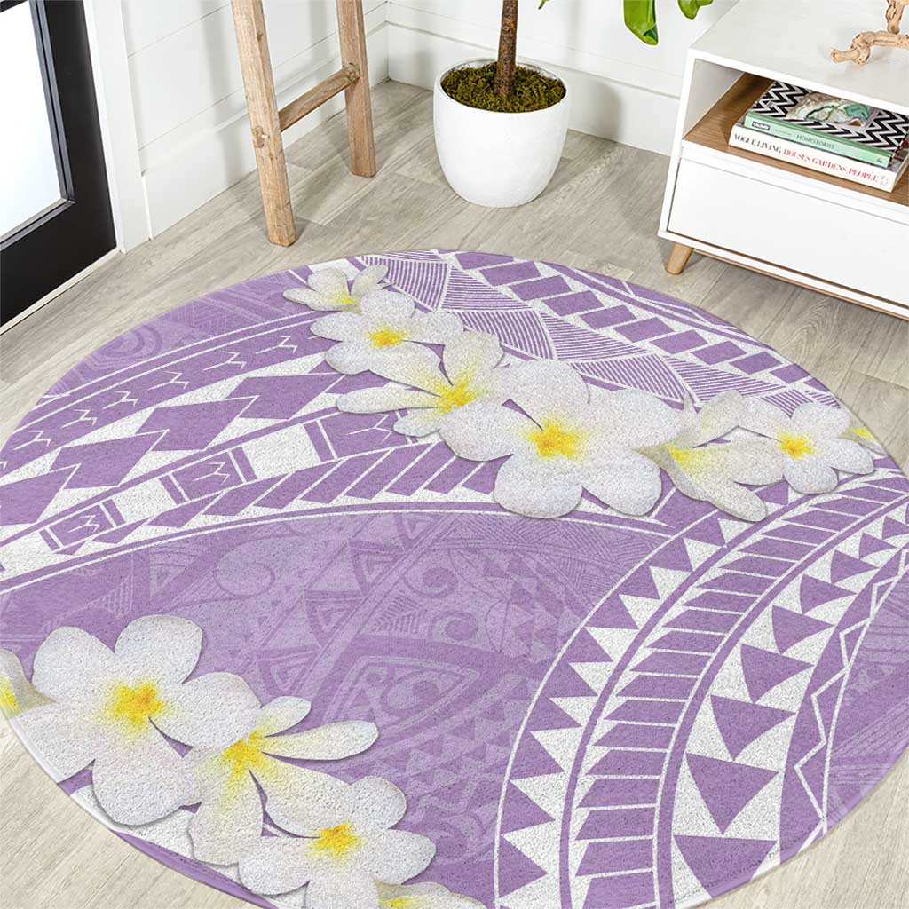 Polynesian Vintage Floral Round Carpet Lavender Motifs LT7 Lavender - Polynesian Pride