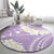 Polynesian Vintage Floral Round Carpet Lavender Motifs - Polynesian Pride