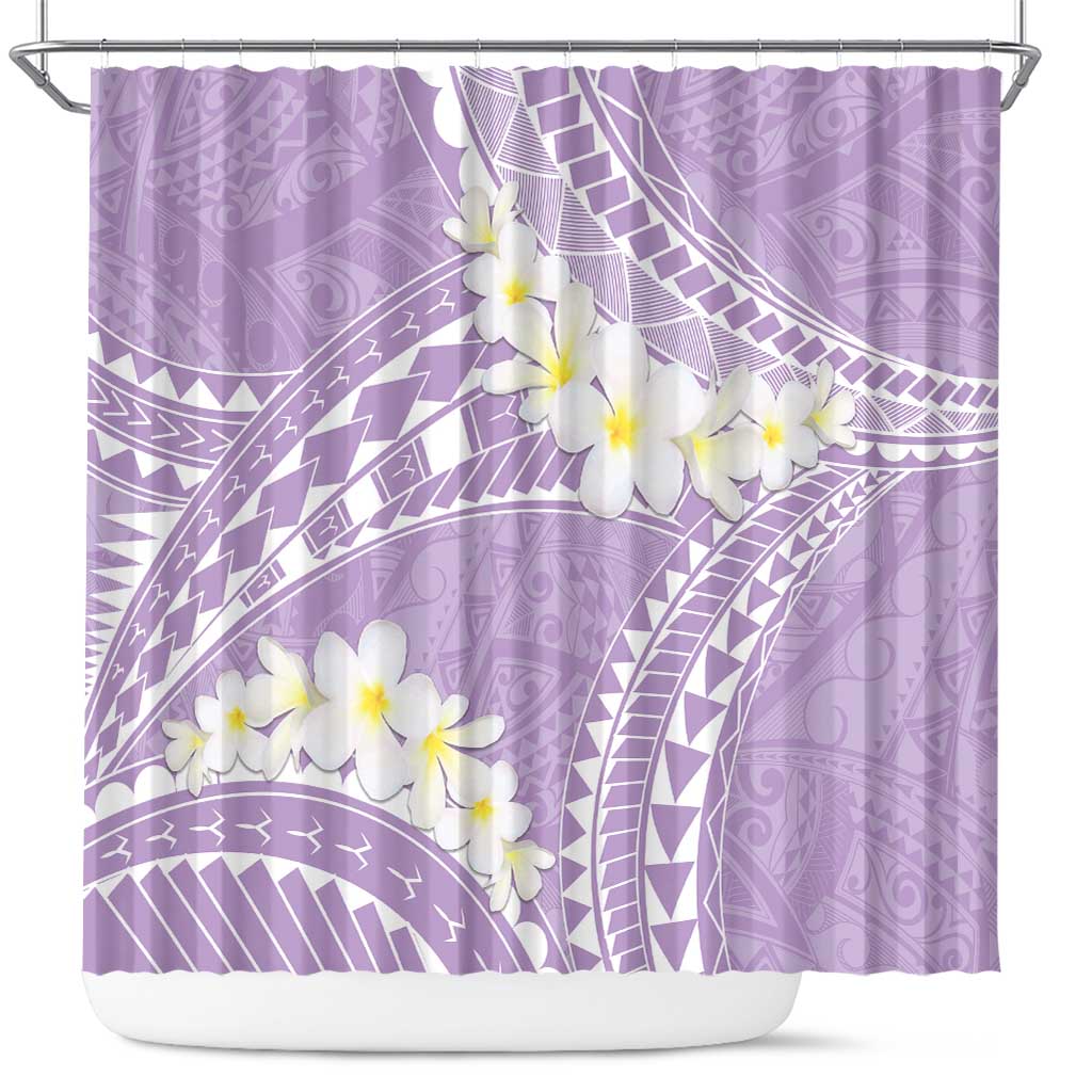 Polynesian Vintage Floral Shower Curtain Lavender Motifs LT7 Lavender - Polynesian Pride