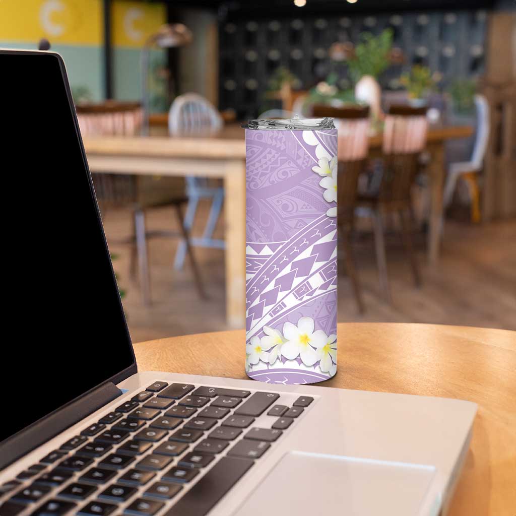 Polynesian Vintage Floral Skinny Tumbler Lavender Motifs - Polynesian Pride