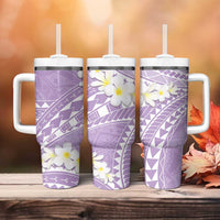 Polynesian Vintage Floral Tumbler With Handle Lavender Motifs LT7 - Polynesian Pride