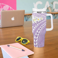 Polynesian Vintage Floral Tumbler With Handle Lavender Motifs LT7 - Polynesian Pride
