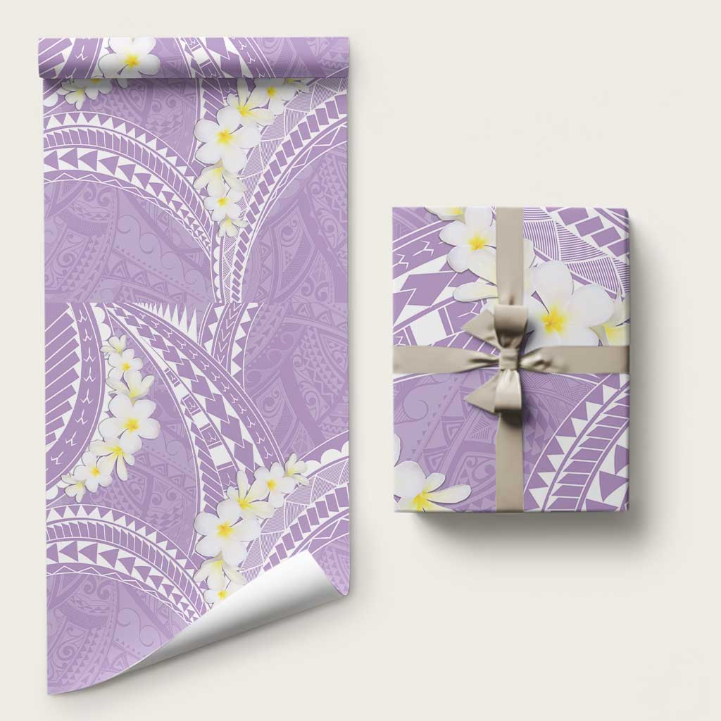 Polynesian Vintage Floral Wrapping Paper Lavender Motifs