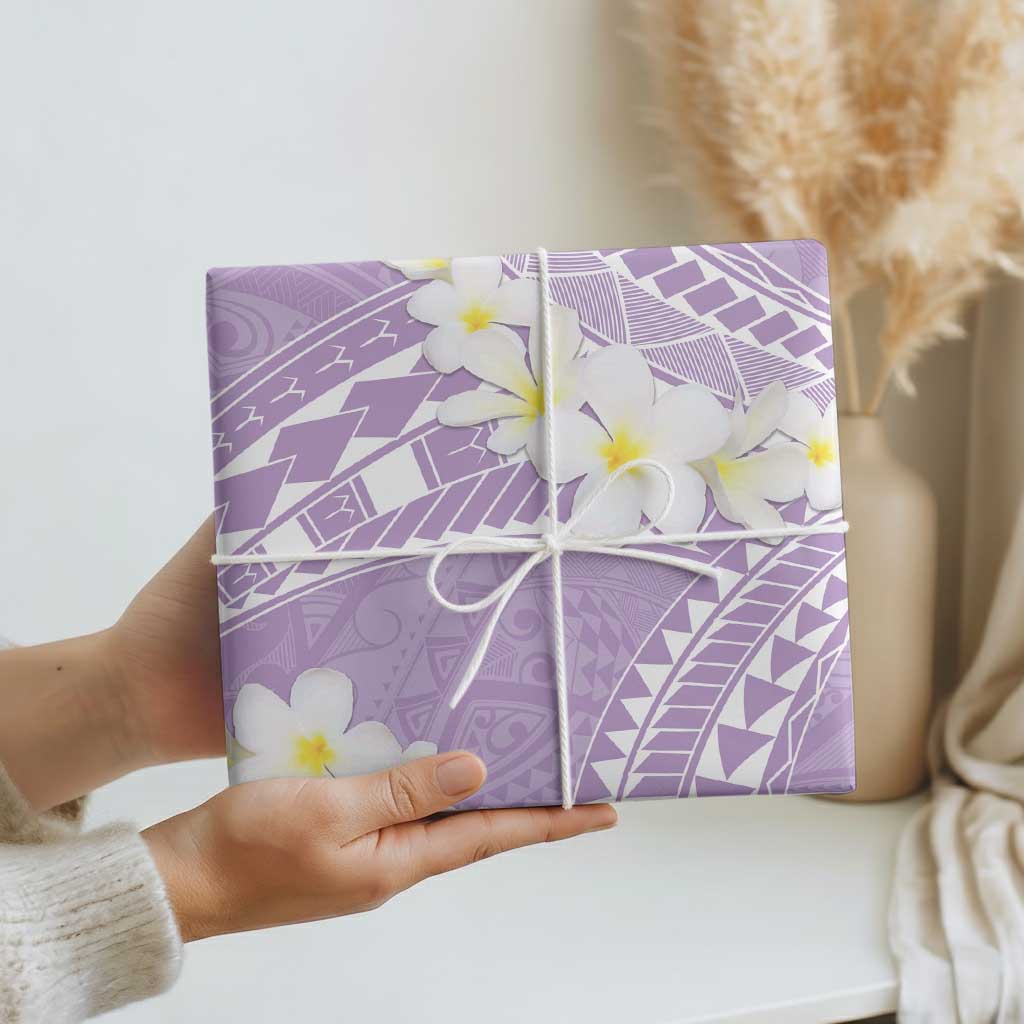 Polynesian Vintage Floral Wrapping Paper Lavender Motifs
