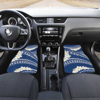 Polynesian Vintage Floral Car Mats Navy Blue Motifs - Polynesian Pride