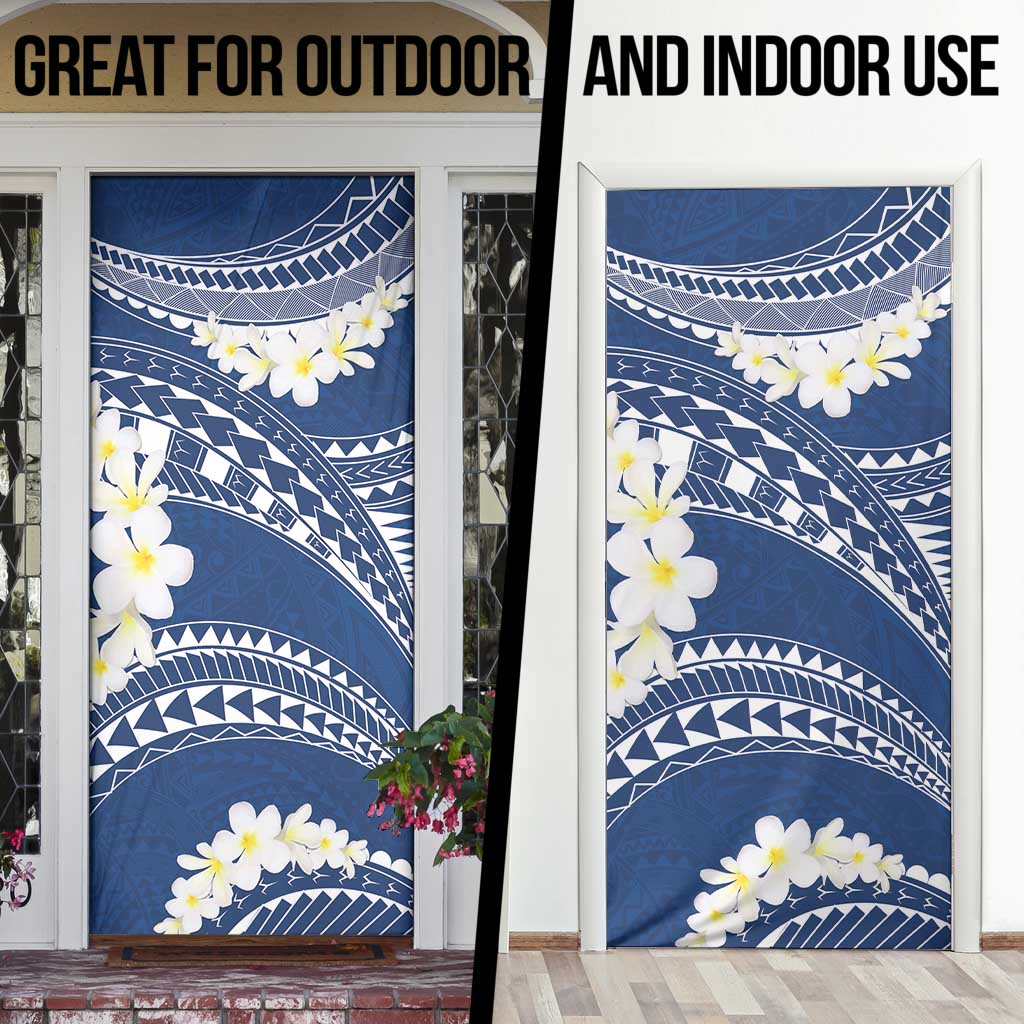Polynesian Vintage Floral Door Cover Navy Blue Motifs - Polynesian Pride