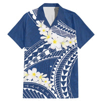 Polynesian Vintage Floral Family Matching Mermaid Dress and Hawaiian Shirt Navy Blue Motifs LT7 Dad's Shirt - Short Sleeve Navy Blue - Polynesian Pride