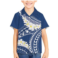 Polynesian Vintage Floral Family Matching Mermaid Dress and Hawaiian Shirt Navy Blue Motifs LT7 Son's Shirt Navy Blue - Polynesian Pride