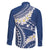 Polynesian Vintage Floral Family Matching Off The Shoulder Long Sleeve Dress and Hawaiian Shirt Navy Blue Motifs - Polynesian Pride