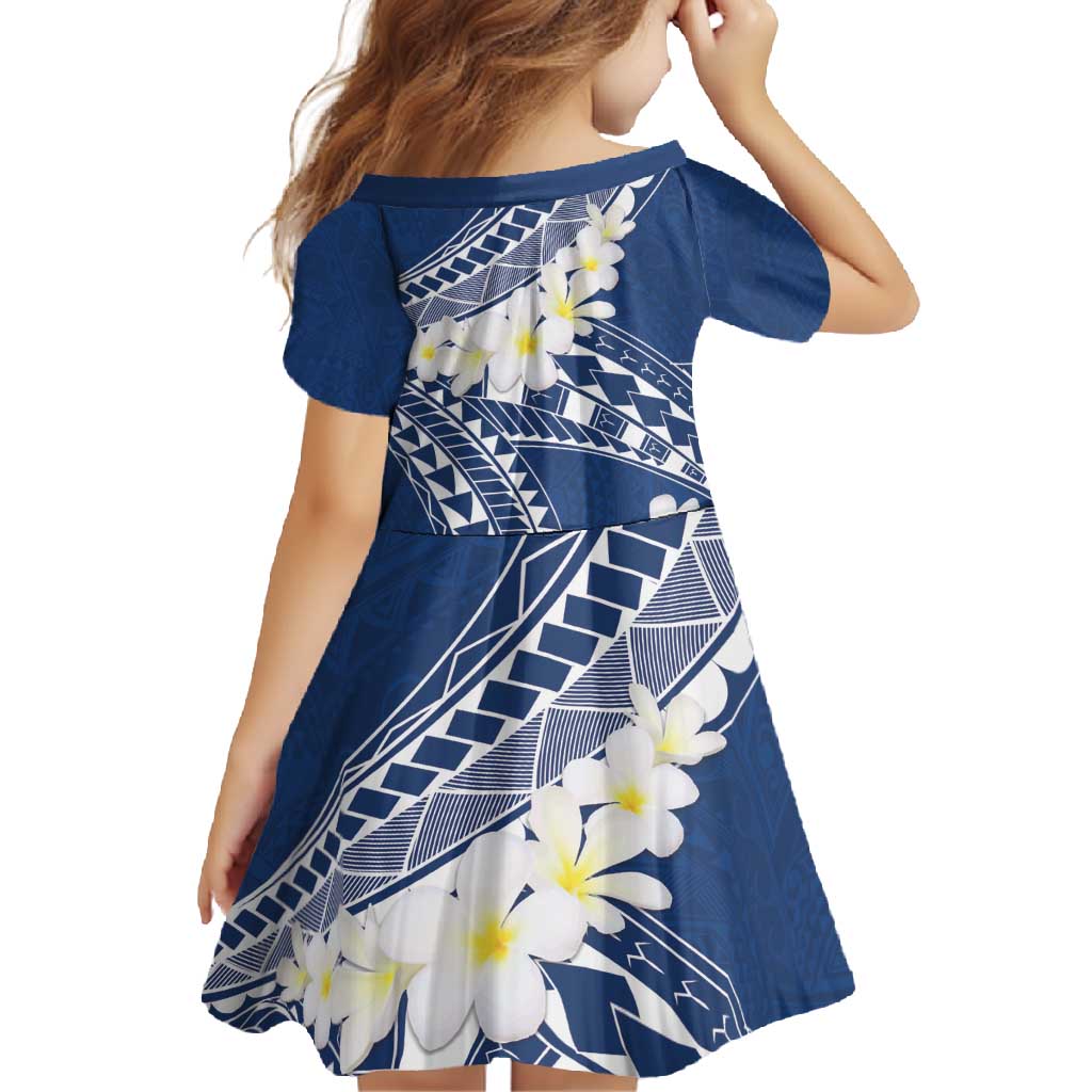 Polynesian Vintage Floral Family Matching Off Shoulder Maxi Dress and Hawaiian Shirt Navy Blue Motifs LT7 - Polynesian Pride