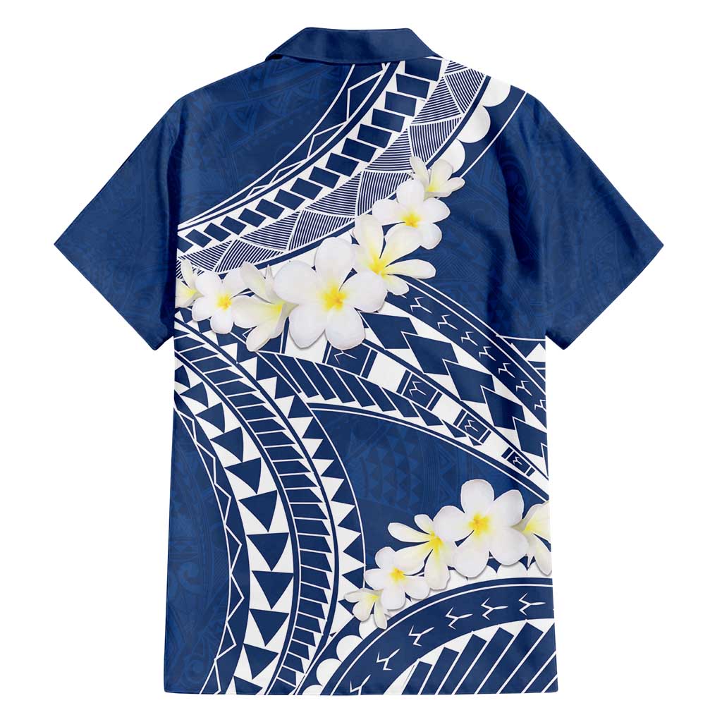 Polynesian Vintage Floral Family Matching Puletasi and Hawaiian Shirt Navy Blue Motifs - Polynesian Pride