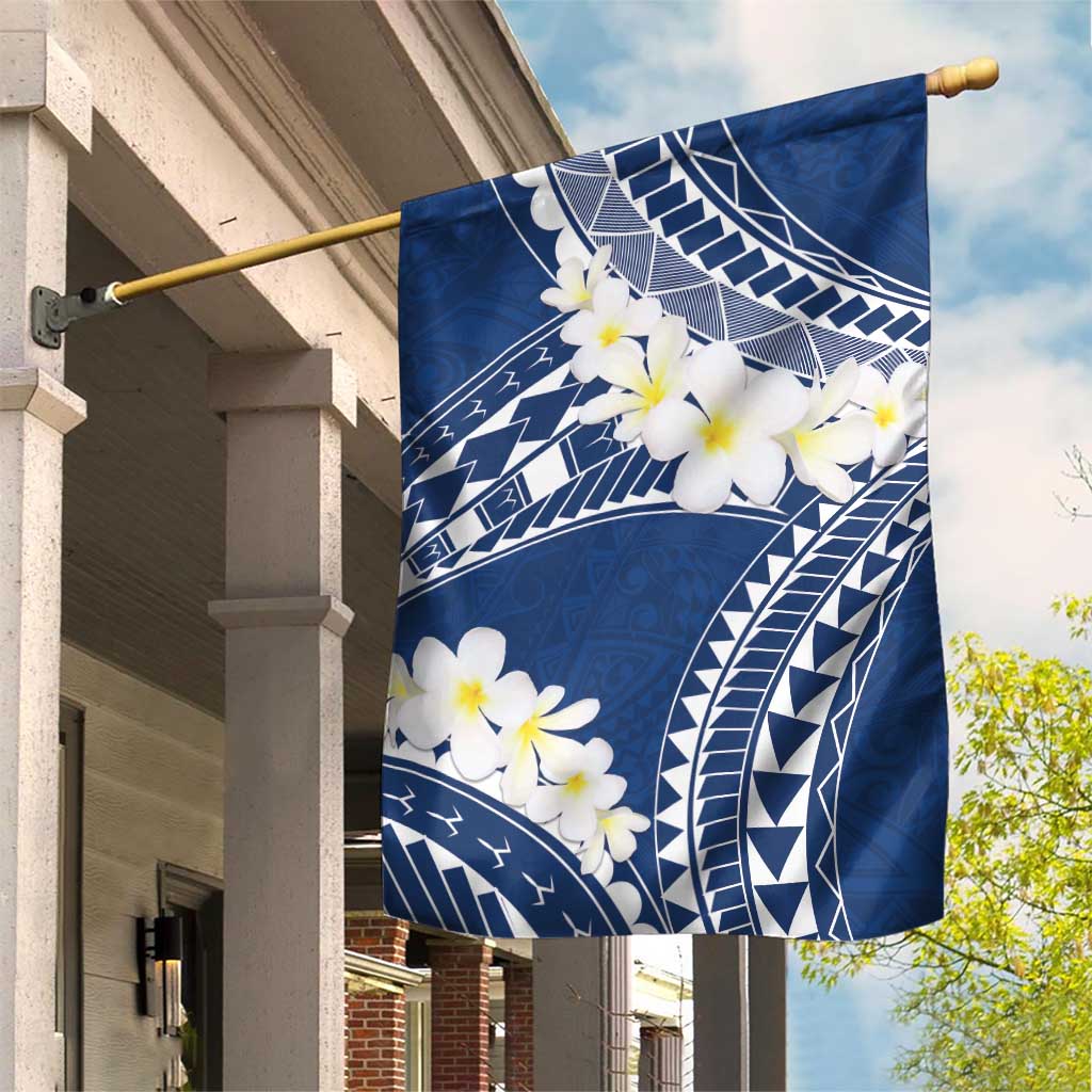 Polynesian Vintage Floral Garden Flag Navy Blue Motifs LT7 House Flag Navy Blue - Polynesian Pride