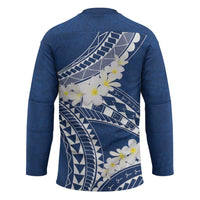 Polynesian Vintage Floral Hockey Jersey Navy Blue Motifs - Polynesian Pride