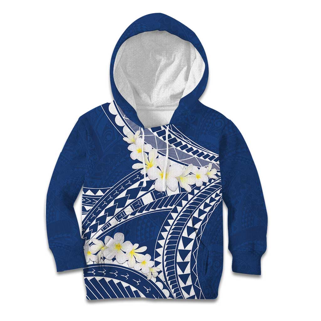 Polynesian Vintage Floral Kid Hoodie Navy Blue Motifs LT7 Hoodie Navy Blue - Polynesian Pride