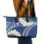 Polynesian Vintage Floral Leather Tote Bag Navy Blue Motifs - Polynesian Pride