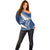 Polynesian Vintage Floral Off Shoulder Sweater Navy Blue Motifs - Polynesian Pride