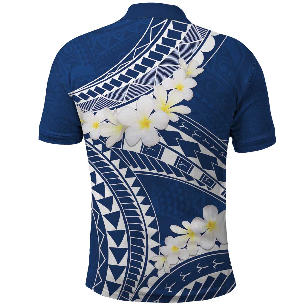 Polynesian Vintage Floral Polo Shirt Navy Blue Motifs - Polynesian Pride