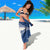 Polynesian Vintage Floral Sarong Navy Blue Motifs - Polynesian Pride