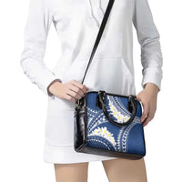 Polynesian Vintage Floral Shoulder Handbag Navy Blue Motifs - Polynesian Pride