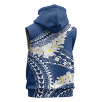 Polynesian Vintage Floral Sleeveless Hoodie Navy Blue Motifs - Polynesian Pride
