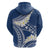 Polynesian Vintage Floral Zip Hoodie Navy Blue Motifs - Polynesian Pride