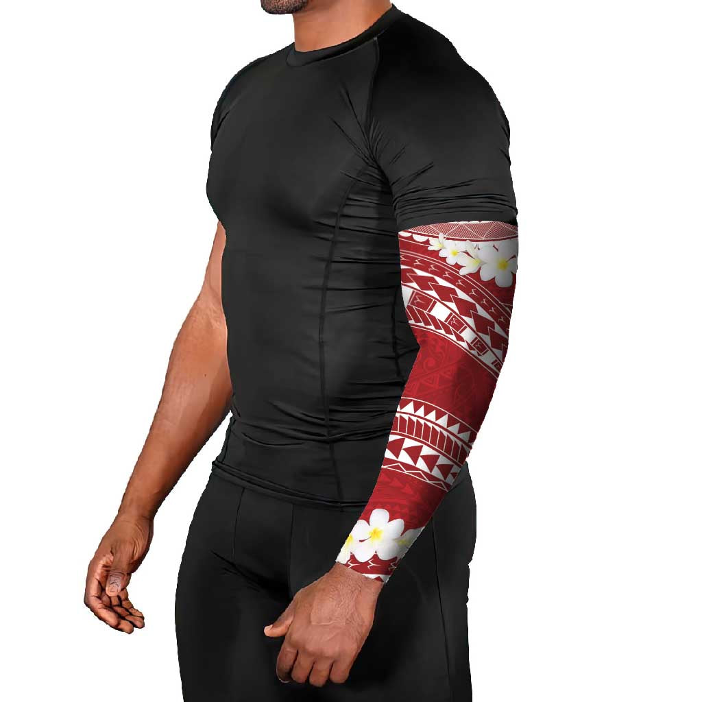 Polynesian Vintage Floral Arm Sleeves Scarlet Motifs - Polynesian Pride