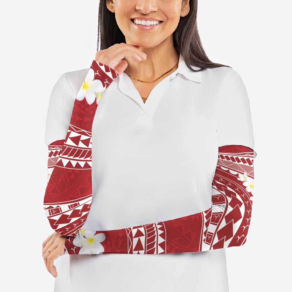 Polynesian Vintage Floral Arm Sleeves Scarlet Motifs - Polynesian Pride