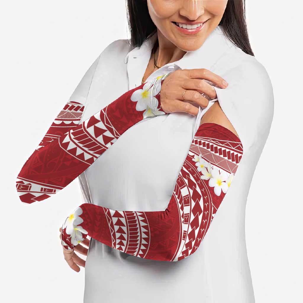 Polynesian Vintage Floral Arm Sleeves Scarlet Motifs - Polynesian Pride