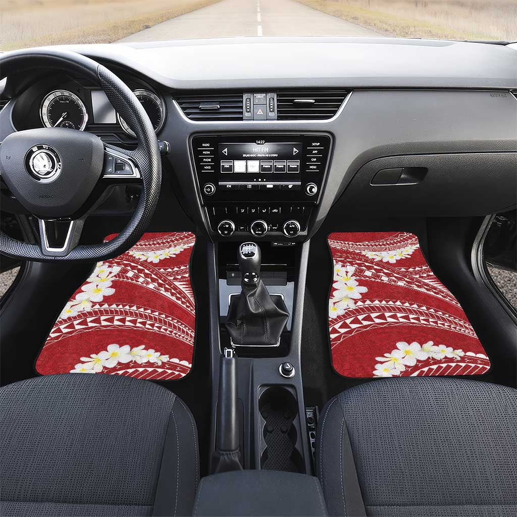 Polynesian Vintage Floral Car Mats Scarlet Motifs - Polynesian Pride