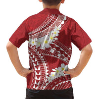 Polynesian Vintage Floral Family Matching Long Sleeve Bodycon Dress and Hawaiian Shirt Scarlet Motifs LT7 - Polynesian Pride