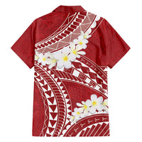Polynesian Vintage Floral Family Matching Long Sleeve Bodycon Dress and Hawaiian Shirt Scarlet Motifs LT7 - Polynesian Pride