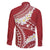 Polynesian Vintage Floral Family Matching Long Sleeve Bodycon Dress and Hawaiian Shirt Scarlet Motifs - Polynesian Pride