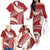 Polynesian Vintage Floral Family Matching Off The Shoulder Long Sleeve Dress and Hawaiian Shirt Scarlet Motifs - Polynesian Pride