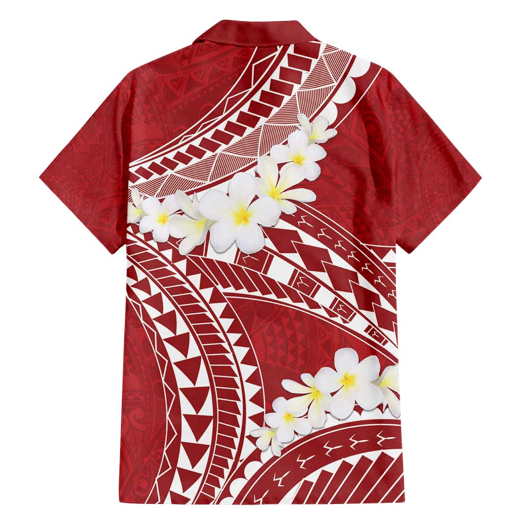 Polynesian Vintage Floral Family Matching Off Shoulder Short Dress and Hawaiian Shirt Scarlet Motifs LT7 - Polynesian Pride
