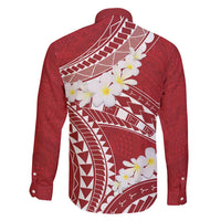 Polynesian Vintage Floral Family Matching Short Sleeve Bodycon Dress and Hawaiian Shirt Scarlet Motifs LT7 - Polynesian Pride