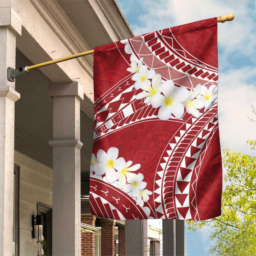 Polynesian Vintage Floral Garden Flag Scarlet Motifs LT7 House Flag Scarlet - Polynesian Pride