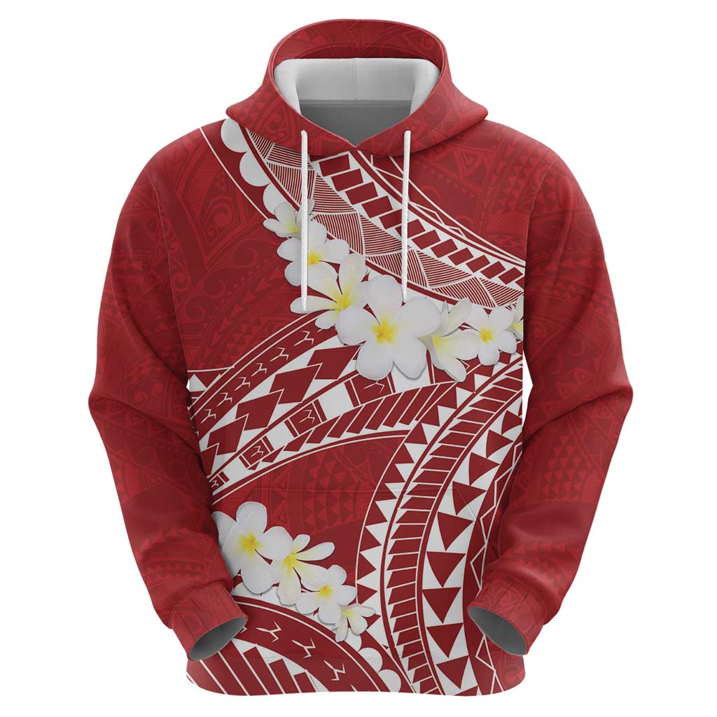 Polynesian Vintage Floral Hoodie Scarlet Motifs - Polynesian Pride