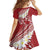 Polynesian Vintage Floral Kid Short Sleeve Dress Scarlet Motifs - Polynesian Pride