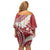 Polynesian Vintage Floral Off Shoulder Short Dress Scarlet Motifs - Polynesian Pride